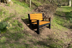 One of our colourful recycled plastic benches